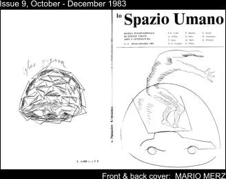 Issue 9, October - December 1983 Front & back cover:  MARIO MERZ