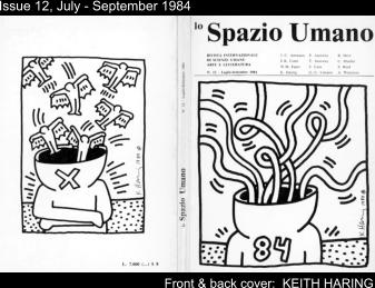 Issue 12, July - September 1984 Front & back cover:  KEITH HARING