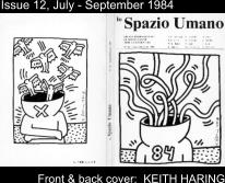 Issue 12, July - September 1984 Front & back cover:  KEITH HARING