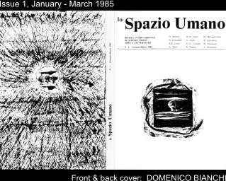 Issue 1, January - March 1985 Front & back cover:  DOMENICO BIANCHI