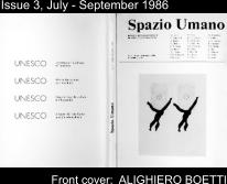 Issue 3, July - September 1986 Front cover:  ALIGHIERO BOETTI
