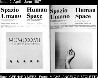 Issue 2, April - June 1987 Front:  MICHELANGELO PISTOLETTO Back: GERHARD MERZ