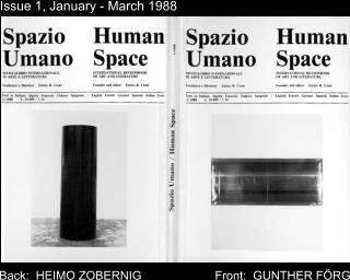 Issue 1, January - March 1988 Front:  GUNTHER FRG Back:  HEIMO ZOBERNIG