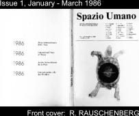 Issue 1, January - March 1986 Front cover:  R. RAUSCHENBERG